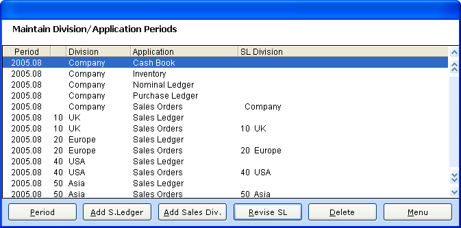 Division Application Periods
